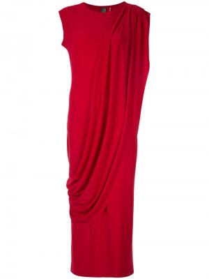 Длинное платье с драпировкой Norma Kamali. Цвет: красный