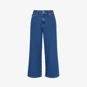 Укороченные джинсы из денима с широкой посадкой и средней , синий Whistles