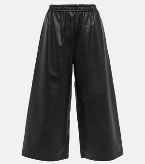 Кожаные укороченные брюки LOEWE, черный Loewe