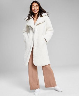 Женское плюшевое пальто с воротником-стойкой , слоновая кость/кремовый BCBGeneration