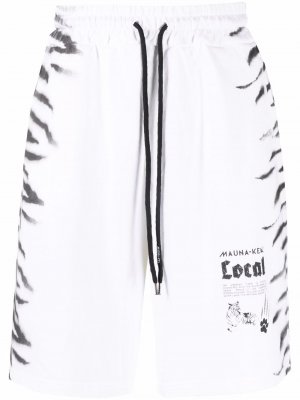 Tiger-print track shorts Mauna Kea. Цвет: белый