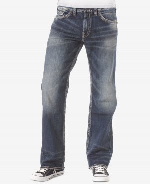 Мужские прямые эластичные джинсы свободного кроя Zac Silver Jeans Co.