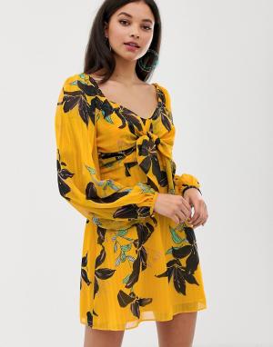 Платье с принтом лилий Day-Желтый Talulah