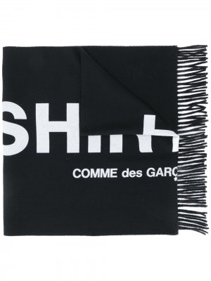 Шарф вязки интарсия с логотипом Comme Des Garçons Shirt. Цвет: черный