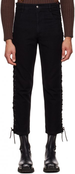 Черные брюки со шнуровкой Eckhaus Latta
