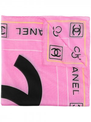 Платок с логотипом CC Chanel Pre-Owned. Цвет: розовый