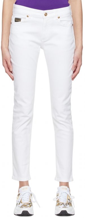 Белые джинсы скинни Versace Jeans Couture
