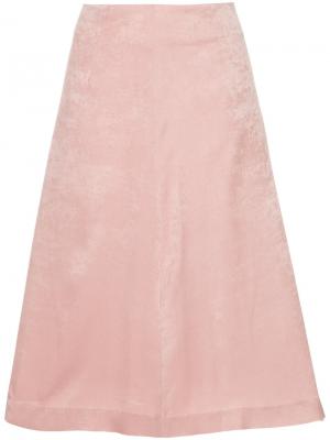 Бархатная юбка А-образного кроя Cityshop. Цвет: розовый и фиолетовый