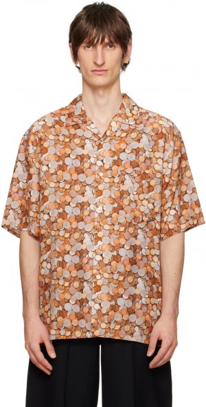 Оранжево-коричневая рубашка с монетами Alexander Wang