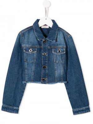 Классическая джинсовая куртка Pinko Kids. Цвет: синий