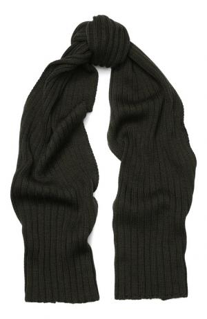 Шерстяной шарф фактурной вязки C.P. Company. Цвет: хаки