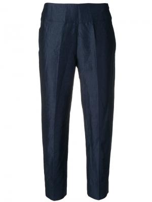 Укороченные брюки со складками Gentry Portofino. Цвет: синий