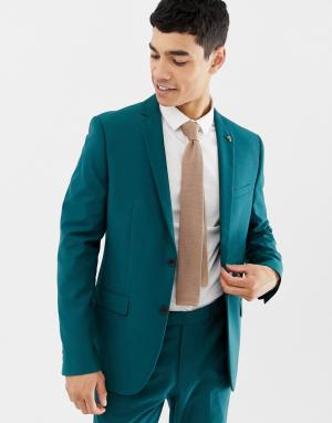 Сине-зеленый пиджак зауженного кроя Farah Henderson-Зеленый цвет Smart