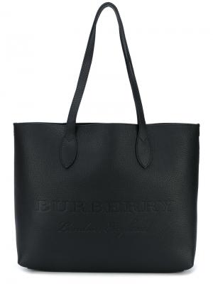 Embossed Leather Tote Burberry. Цвет: черный