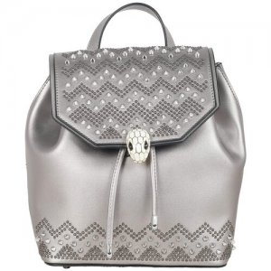 Рюкзак , стильный рюкзак, с шипами,экокожа 21 x 25 13 Pola. Цвет: серый