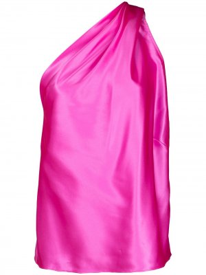 Блузка на одно плечо с драпировкой Michelle Mason. Цвет: розовый