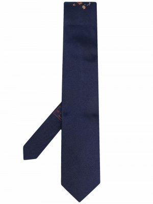 Шелковый галстук с принтом Kung Fu Panda ETRO. Цвет: синий