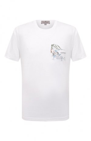 Хлопковая футболка Canali. Цвет: белый