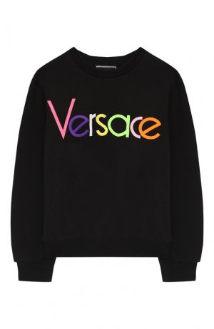 Хлопковый свитшот Young Versace. Цвет: черный