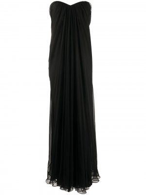 Длинное платье с драпировкой Alexander McQueen. Цвет: черный