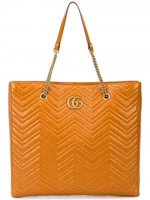 Большая сумка-тоут GG Marmont Gucci. Цвет: оранжевый