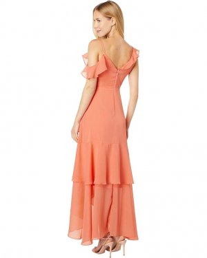 Платье Asymmetrical High-Low Tiered Maxi GV03D16, цвет Coral Pink BCBGeneration