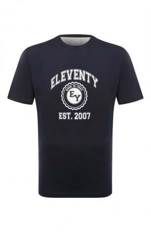 Хлопковая футболка Eleventy. Цвет: синий