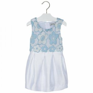 Платье , размер 110 (5 лет), белый, голубой Mayoral. Цвет: белый/белый-голубой/голубой