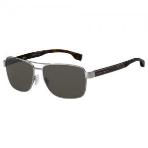 Солнцезащитные очки , черный, серебряный BOSS. Цвет: серебристый