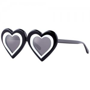 Солнцезащитные очки , сердце, с защитой от УФ, для женщин, черный Yazbukey