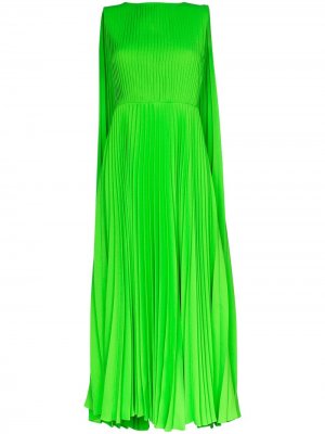 Плиссированное платье с кейпом Valentino. Цвет: зеленый