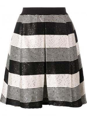 Полосатая юбка с пайетками Pt01. Цвет: чёрный
