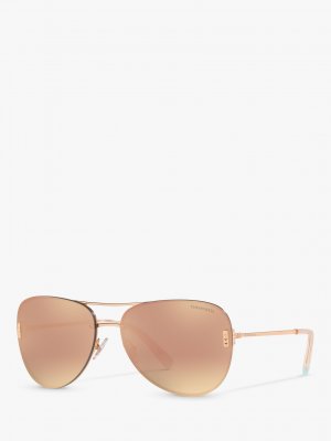 Женские солнцезащитные очки-авиаторы TF3066, красно-бордовый/золотой Tiffany & Co