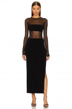 Платье Dash Side Slit Gown, цвет Black & Mesh Norma Kamali