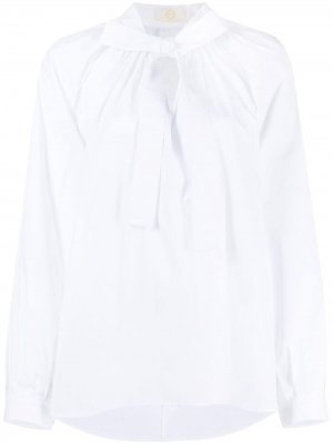 Блузка с длинными рукавами и завязками Sara Battaglia. Цвет: белый