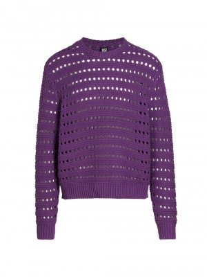 Приталенный свитер ажурной вязки , фиолетовый NSF