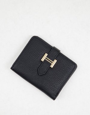 Черный небольшой бумажник с металлической застежкой -Черный цвет French Connection