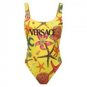 Слитный купальник Versace. Цвет: жёлтый