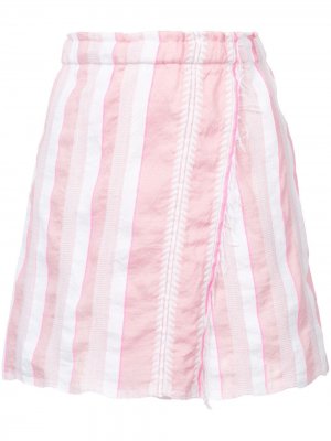 Полосатая мини-юбка lemlem. Цвет: розовый