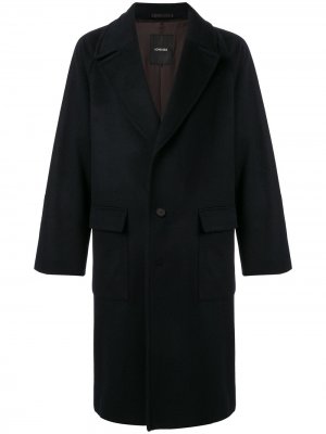 Однобортное пальто с широкими лацканами Loveless. Цвет: синий
