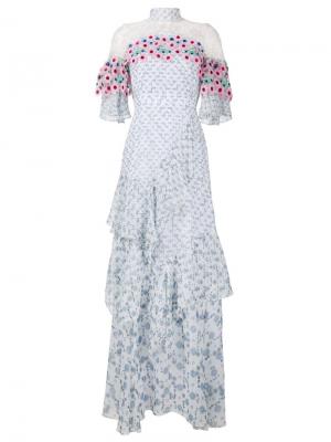 Длинное платье с цветочной аппликацией Peter Pilotto. Цвет: многоцветный