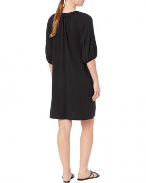 Платье Elbow Sleeve Split-Neck Dress, черный Lilla P