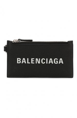 Кожаный футляр для кредитных карт Balenciaga. Цвет: чёрный