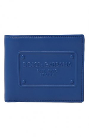 Кожаное портмоне Dolce & Gabbana. Цвет: синий