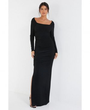Женское платье макси с длинными рукавами Brillo QUIZ, черный Quiz