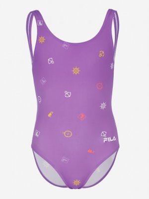 Купальник для девочек , Фиолетовый FILA. Цвет: фиолетовый