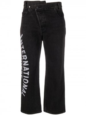 Укороченные джинсы с принтом Monse. Цвет: черный