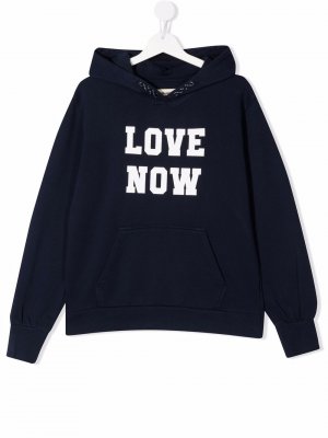 TEEN slogan-print long-sleeved hoodie Zadig & Voltaire Kids. Цвет: синий