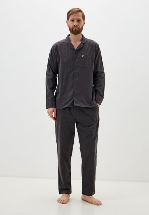 Пижама Lyle & Scott Long Flannel Pyjama Suit. Цвет: серый