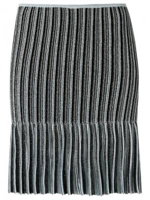 Ribbed knit straight skirt Gig. Цвет: металлический